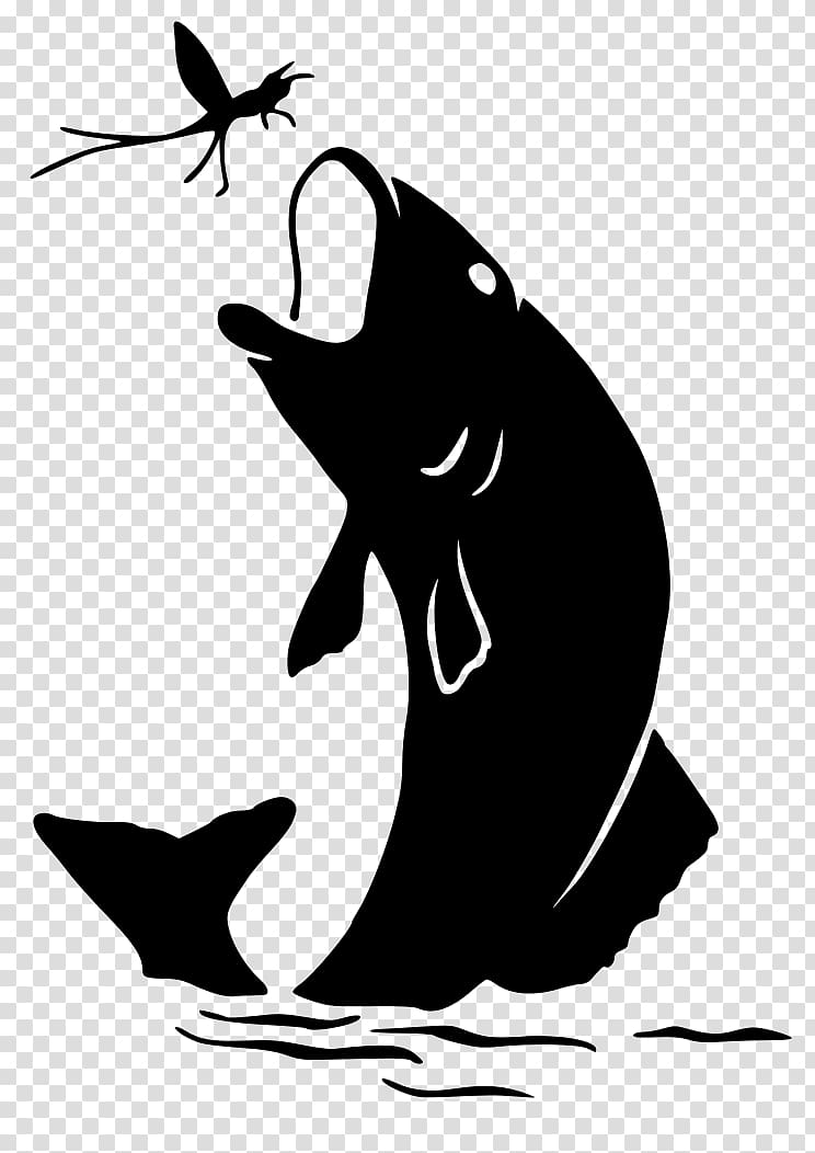 Silhouette Bass Fishing Catching Transparent Background Png
