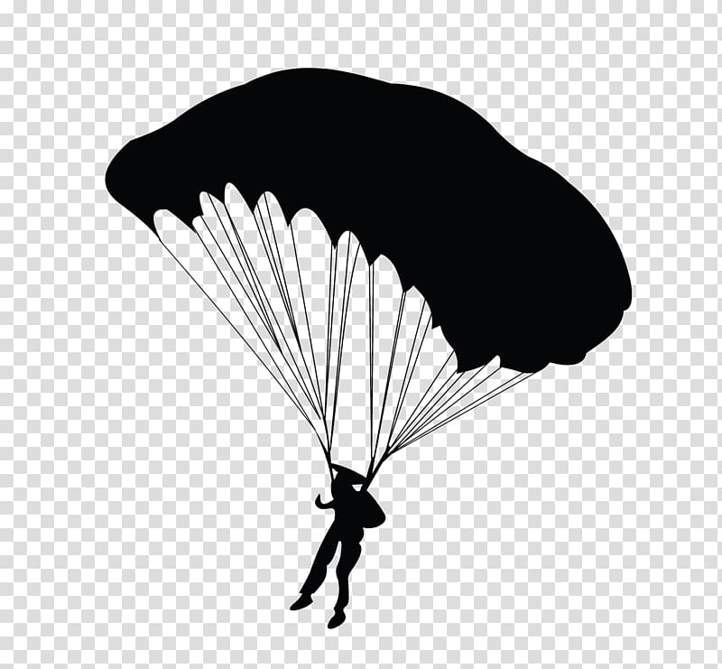 Person using parachute logo, Parachute Parachuting Paragliding Airplane