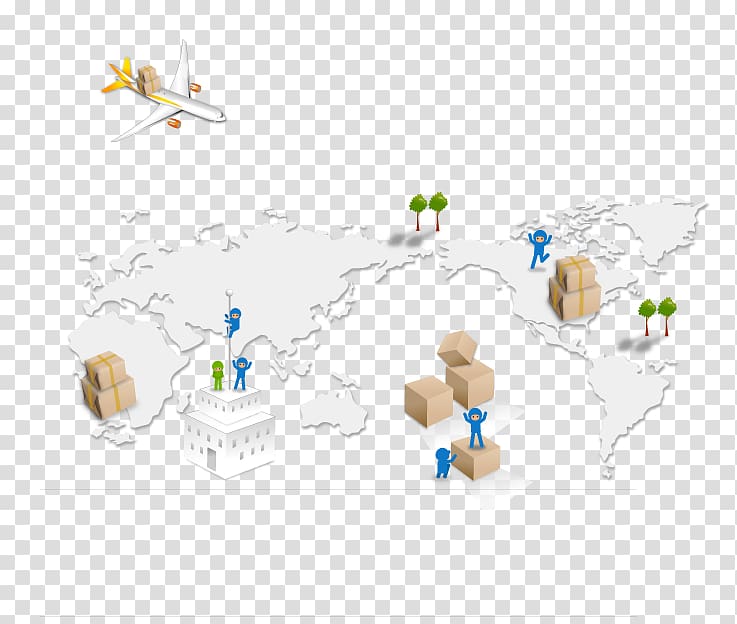Logistics Packaging and labeling Map, The world map of science and technology logistics and transportation transparent background PNG clipart