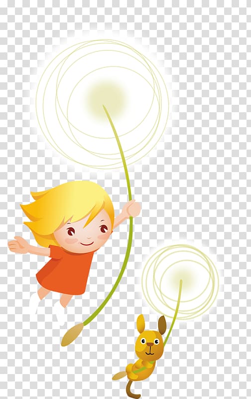 Cartoon Child Illustration, Child flying a kite transparent background PNG clipart