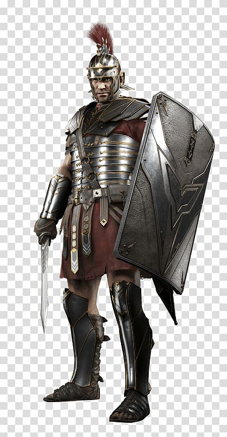 man wearing brown and gray armor with shield, Roman Soldier transparent background PNG clipart