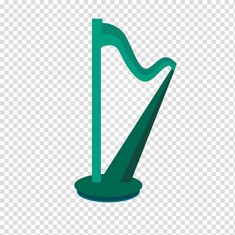 Harp Musical instrument, green harp transparent background PNG clipart