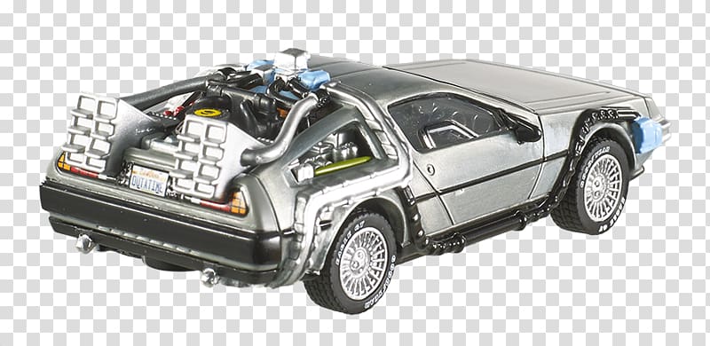 DeLorean DMC-12 Model car Hot Wheels Elite One Back to the Future Time Machine, car transparent background PNG clipart