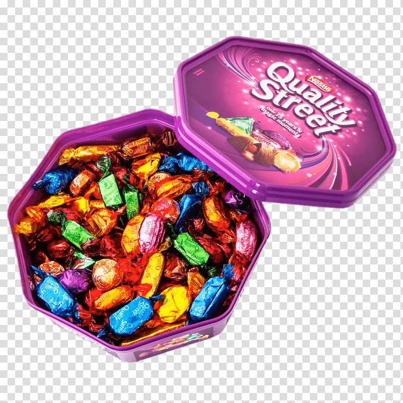 full Quality Street candy case, Open Quality Street Chocolate Box transparent background PNG clipart