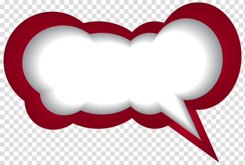 white and red cloud illustration, Speech balloon , Speech Bubble Red White transparent background PNG clipart