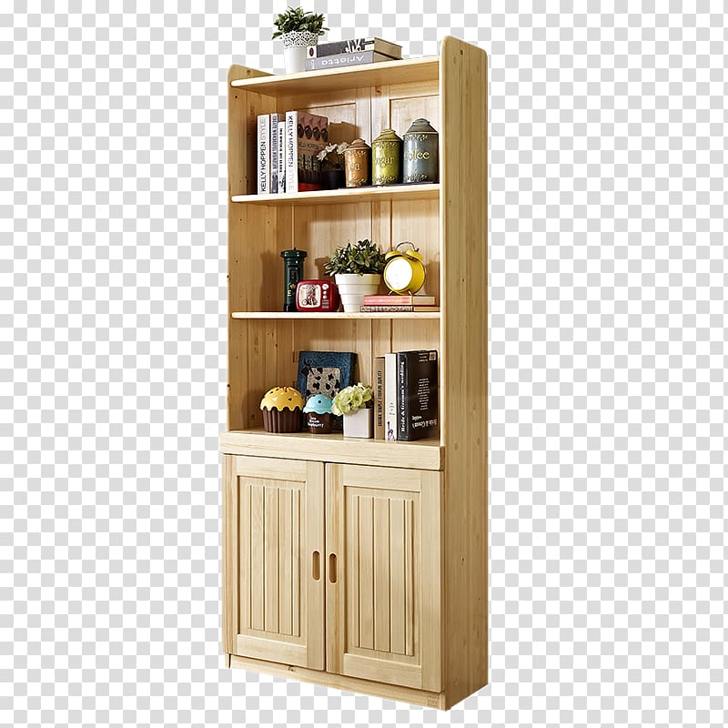 Bookcase Table Shelf Cabinetry Furniture, Solid wood bookcase three transparent background PNG clipart