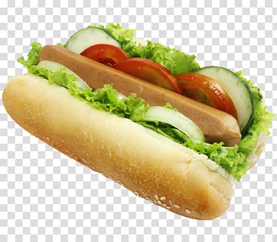 Chicago-style hot dog Bánh mì Hamburger Knackwurst, hot dog transparent background PNG clipart