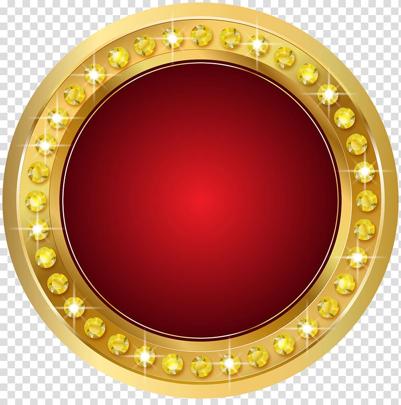 Gold Scalable Graphics , Seal Gold Red , round gold-colored and red gemstone transparent background PNG clipart