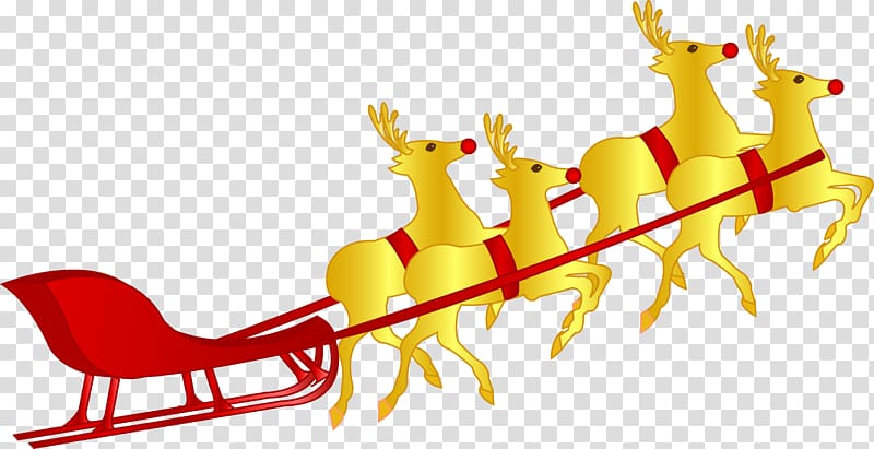 Free Christmas elk pull element transparent background PNG clipart