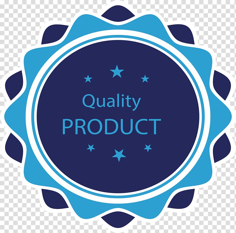 Quality Product signage, Euclidean Blue, Blue wave border warranty badge transparent background PNG clipart