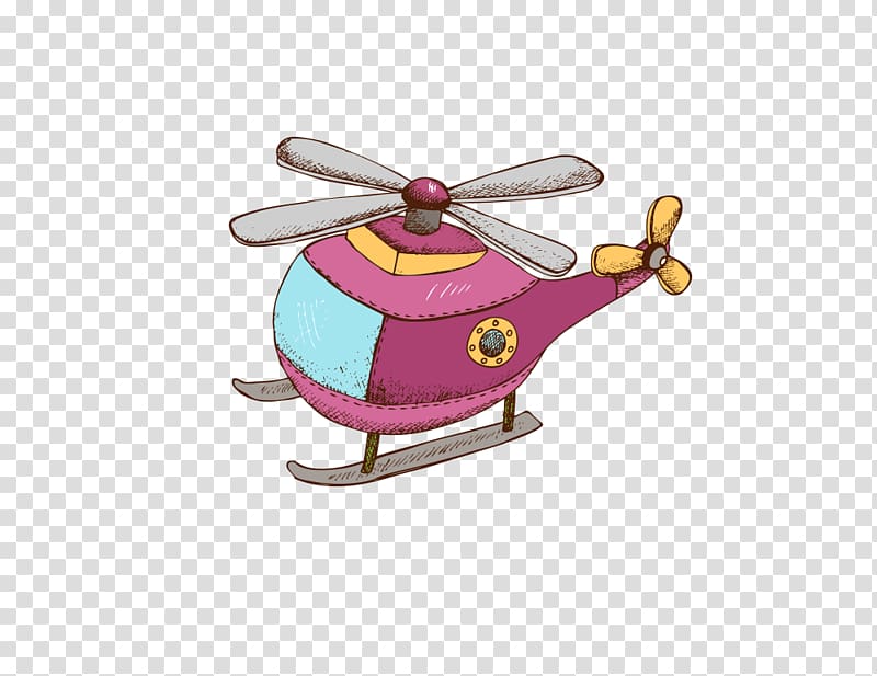 Helicopter Airplane Cartoon, Painted Helicopter transparent background PNG clipart