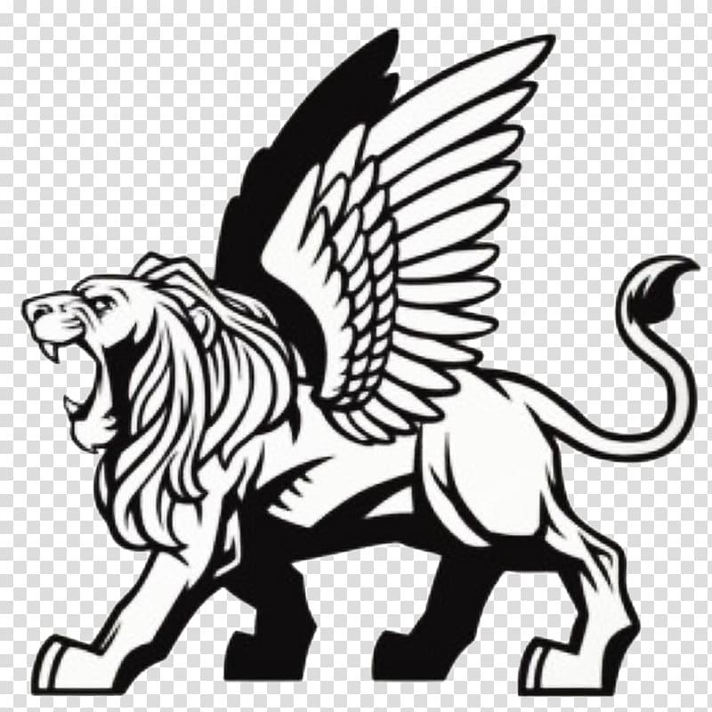 Winged lion Drawing, roar transparent background PNG clipart