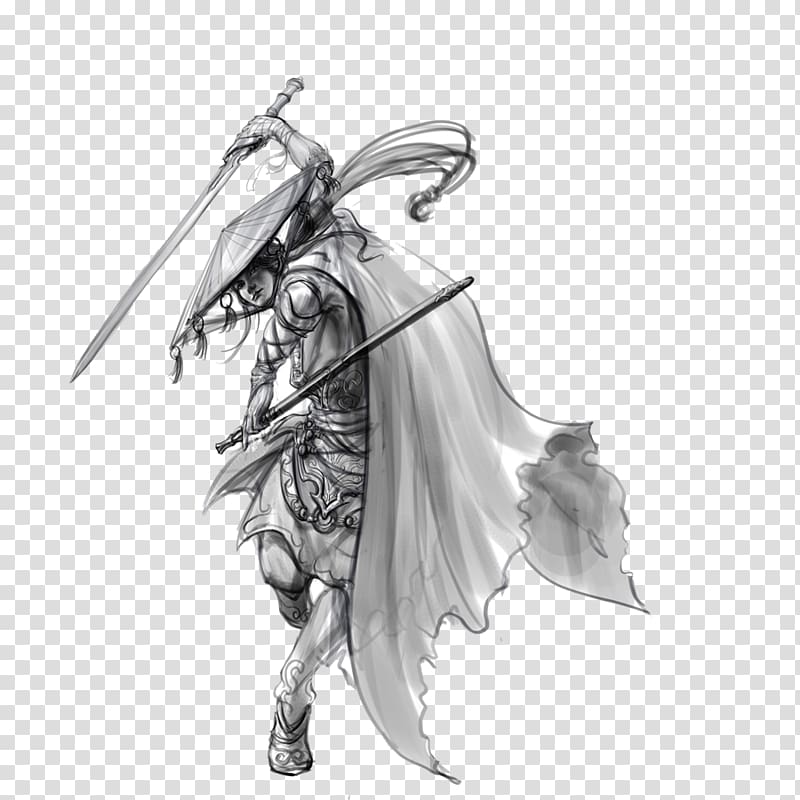 Youxia Ink wash painting Art Film, Battle Heroes transparent background PNG clipart