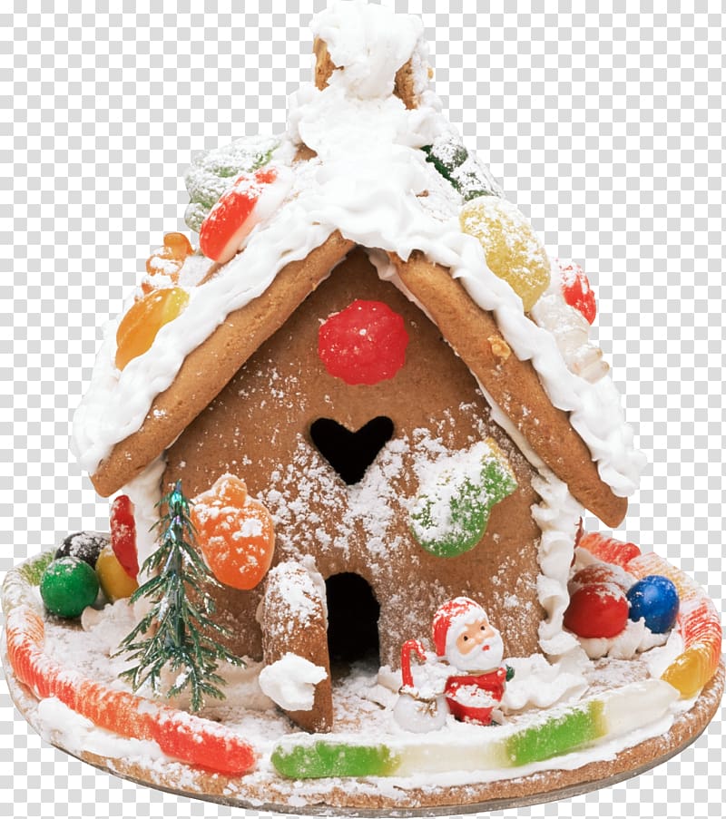 Gingerbread house Christmas New Year , cookie transparent background PNG clipart