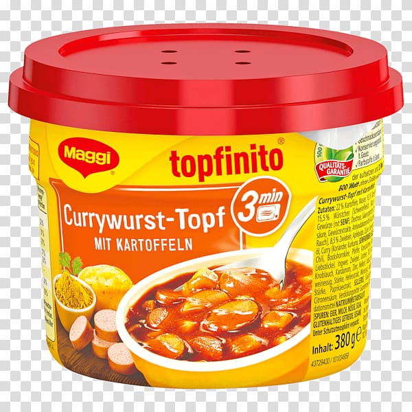 Currywurst Sweet chili sauce Chili con carne Maggi TV dinner, potato transparent background PNG clipart