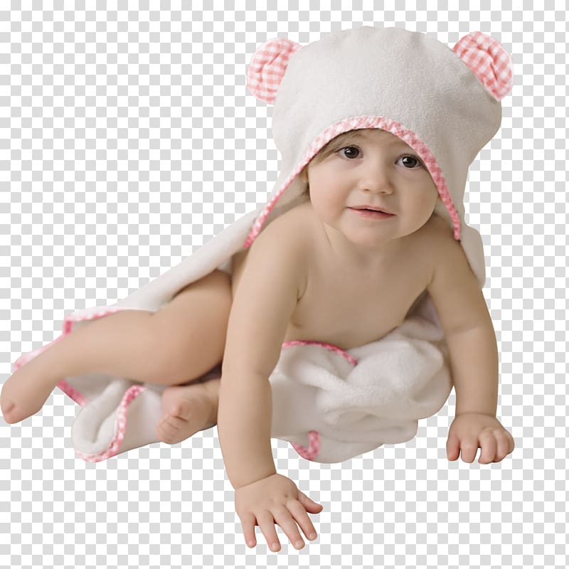 Towel Infant Sun hat Bathing Hood, crawling baby transparent background PNG clipart