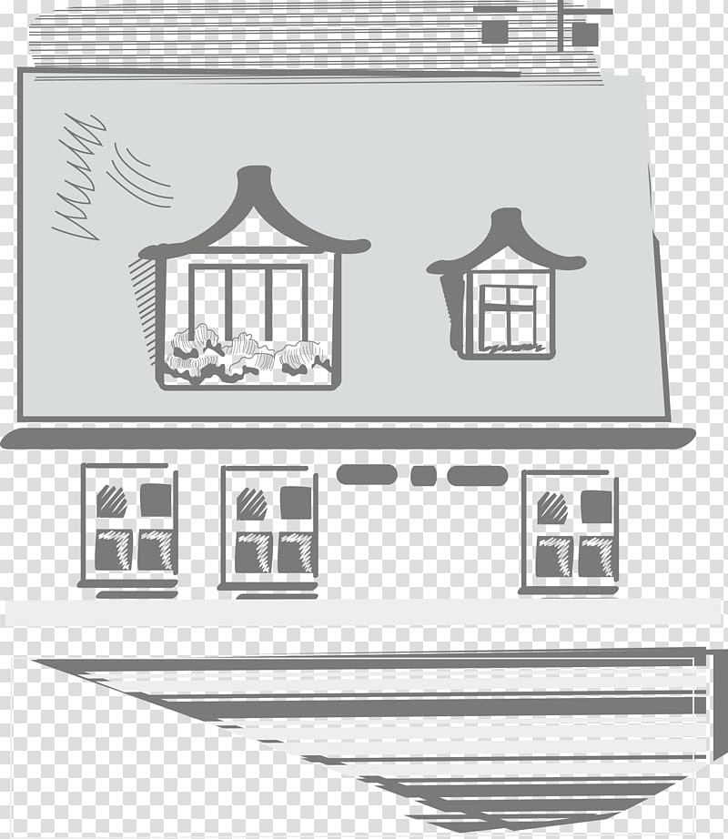 Window Housing House, Hand painted housing window elements transparent background PNG clipart