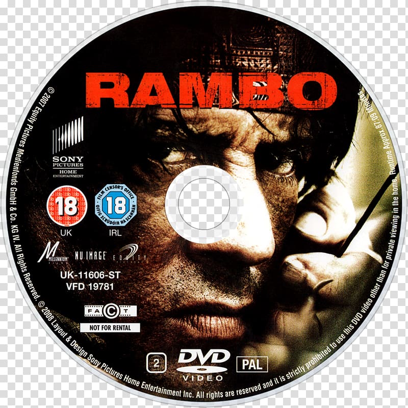 John Rambo Blu-ray disc Hollywood DVD, rambo transparent background PNG clipart