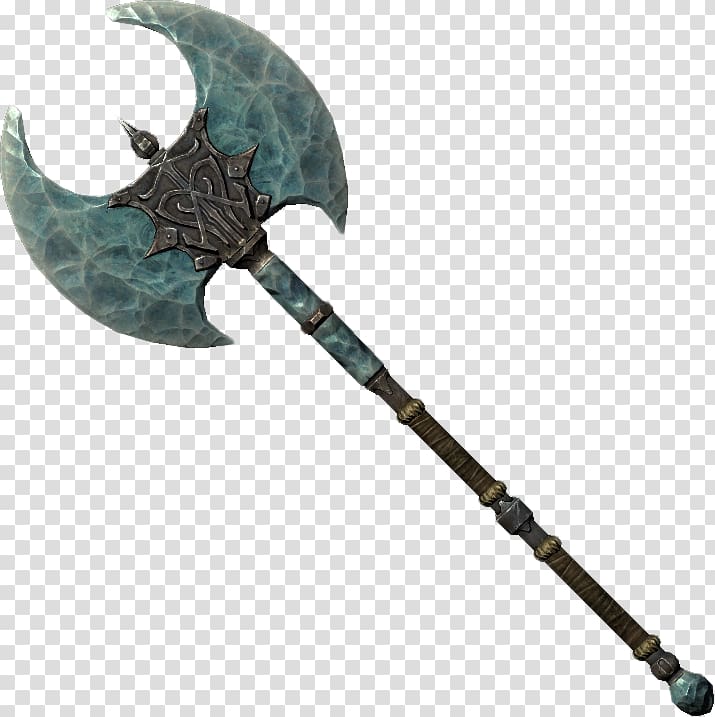 The Elder Scrolls V: Skyrim u2013 Dragonborn Battle axe Weapon, Battle Axe transparent background PNG clipart