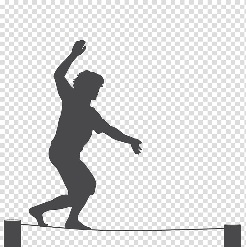 Silhouette Tightrope walking Circus, Silhouette transparent background PNG clipart