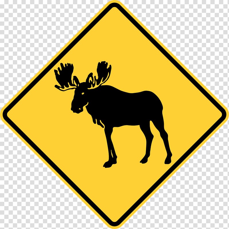 Moose Warning sign Traffic sign Deer, MOOSE transparent background PNG clipart