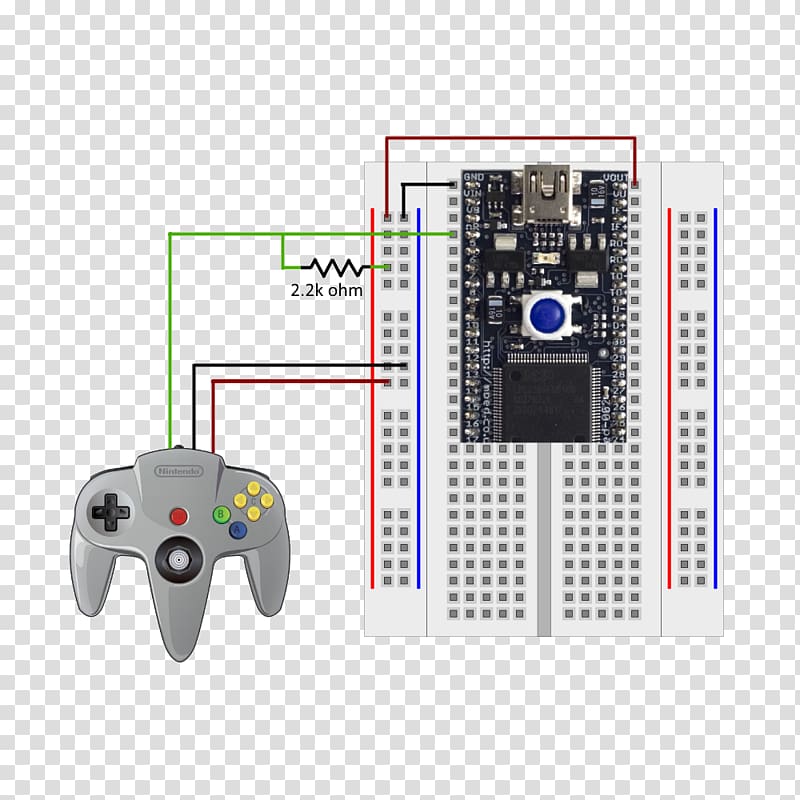 Microcontroller Nintendo 64 controller Super Nintendo Entertainment System Game Controllers, Nintendo joystick transparent background PNG clipart