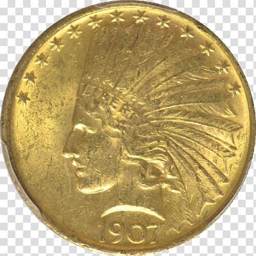 Coin Indian Head gold pieces Half eagle, Coin transparent background PNG clipart