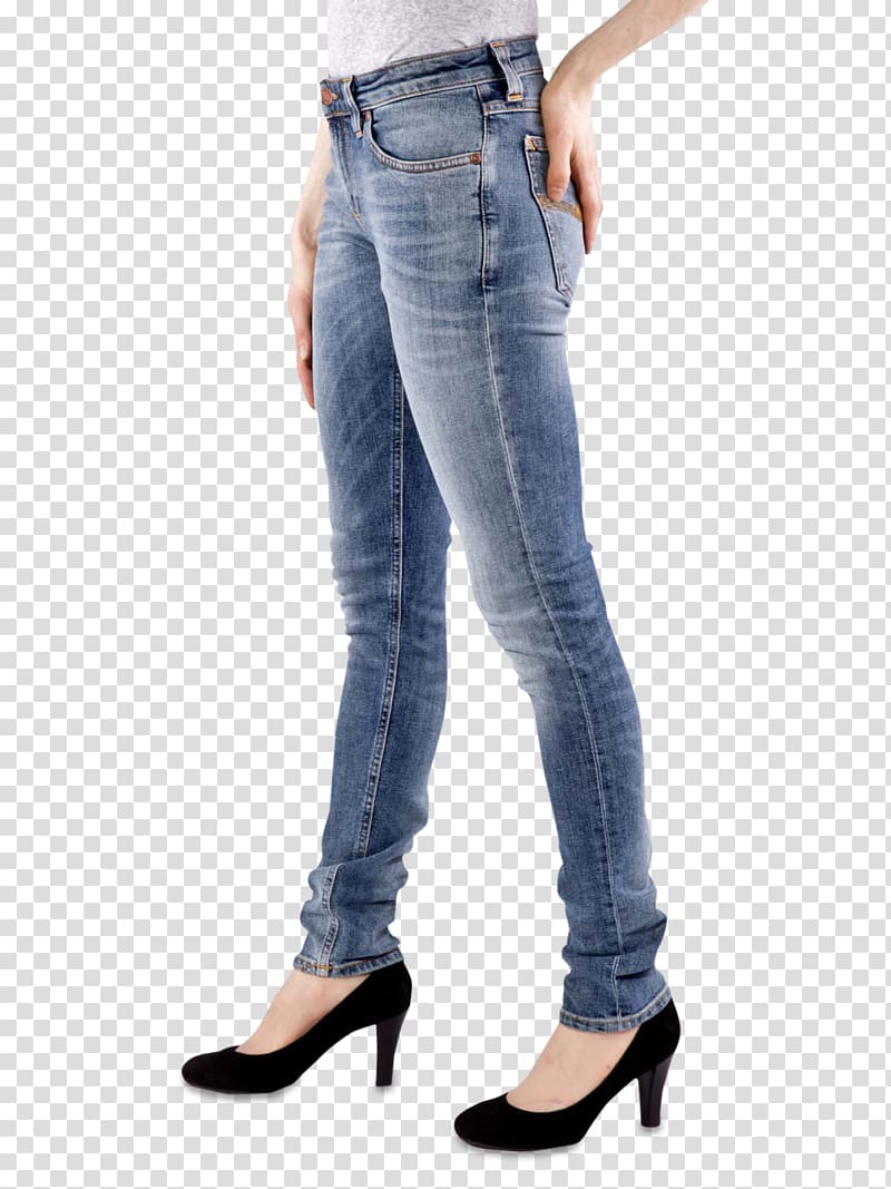 Nudie Jeans T-shirt Denim Slim-fit pants, fashion female model transparent background PNG clipart