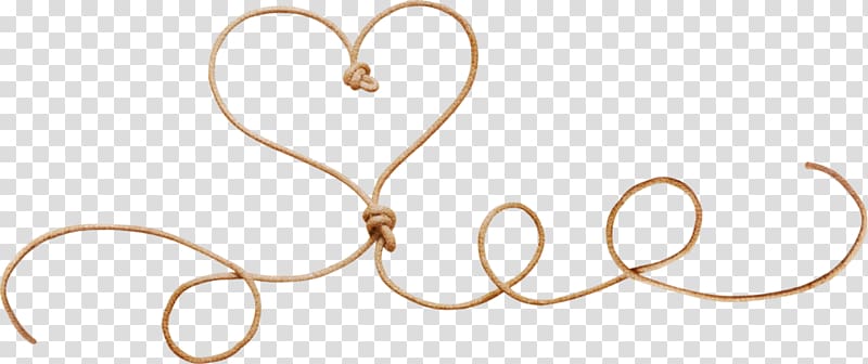 brown rope decor, Heart Rope Knot, heart shape rope transparent background PNG clipart