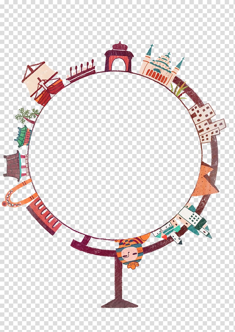 Cartoon Comics Illustration, Creative Hand-painted city building transparent background PNG clipart