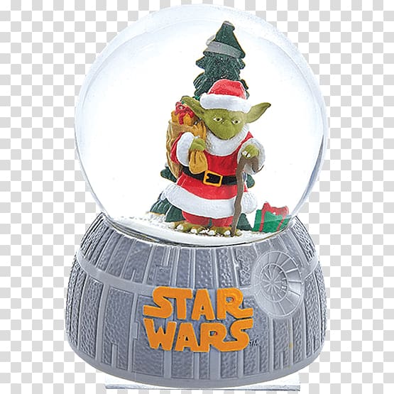 Yoda Stormtrooper Snow Globes Star Wars Christmas ornament, santa claus carries a gift transparent background PNG clipart
