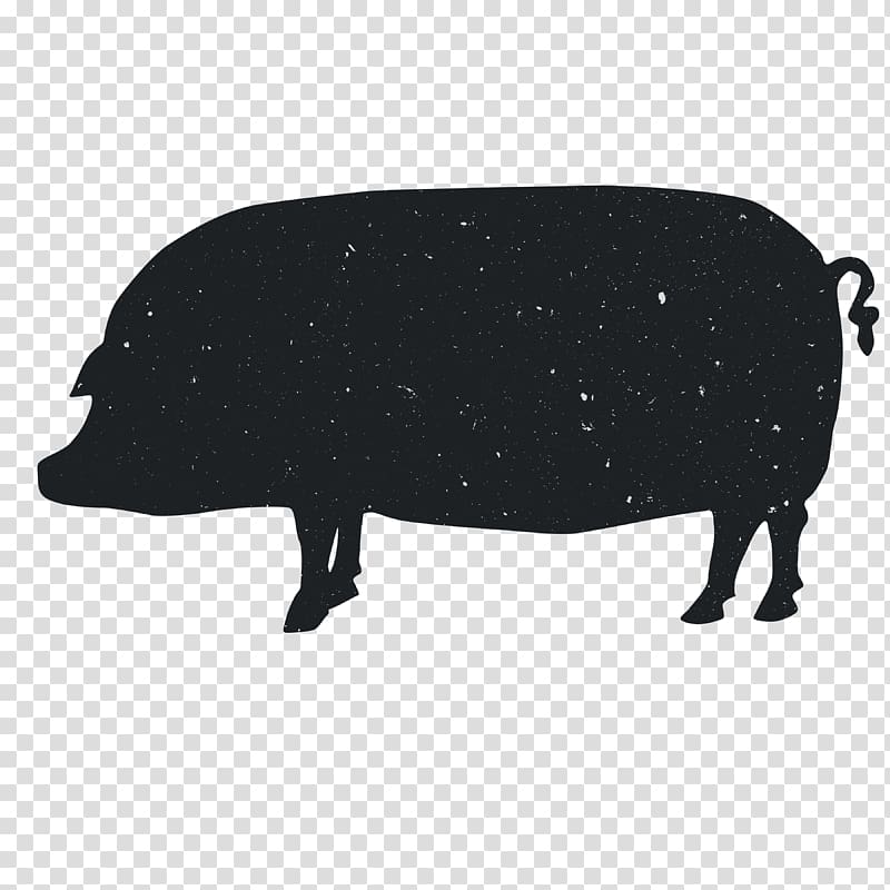 Domestic pig Silhouette Animal Computer file, Animal Silhouettes transparent background PNG clipart