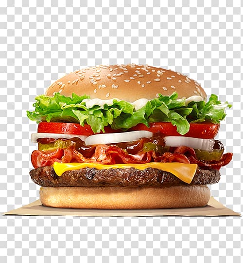 Whopper Hamburger Cheeseburger Chicken sandwich Big King, burger king transparent background PNG clipart