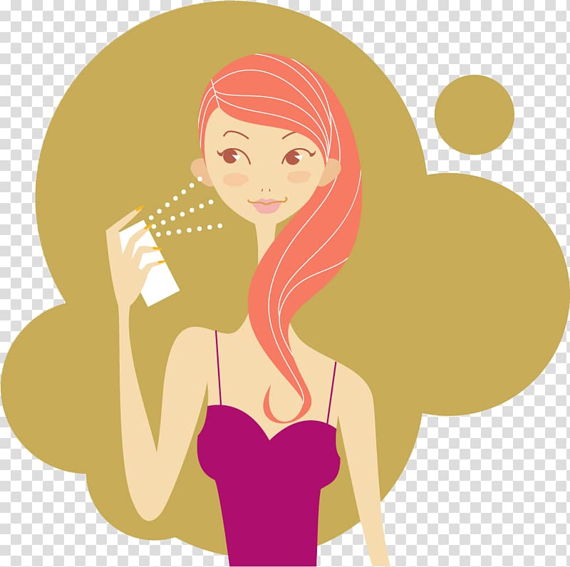 South Korea Adobe Illustrator Euclidean , Spray lotion on the face of a beautiful girl transparent background PNG clipart