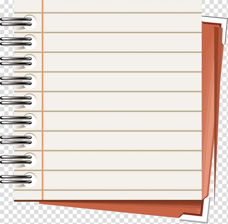 brown ruled paper illustration, Notebook Pencil School supplies, notes material transparent background PNG clipart