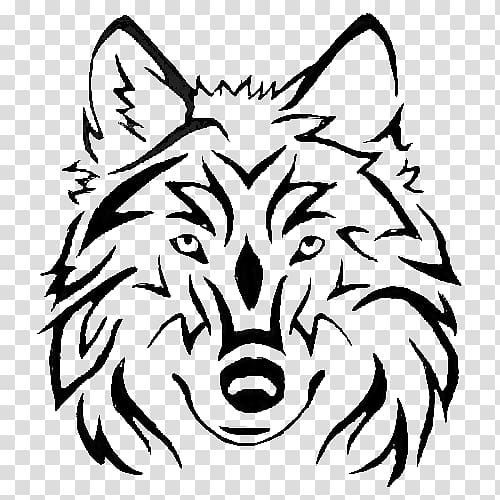 Gray wolf Tattoo Drawing Art , trace transparent background PNG clipart