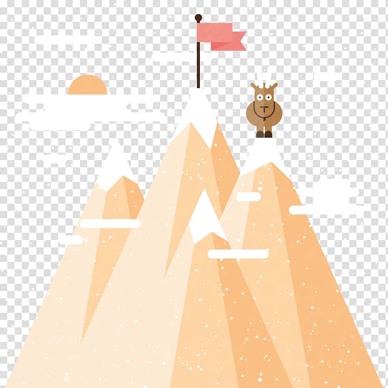 Cartoon Animation, Cartoon snow-capped mountains and reindeer material transparent background PNG clipart