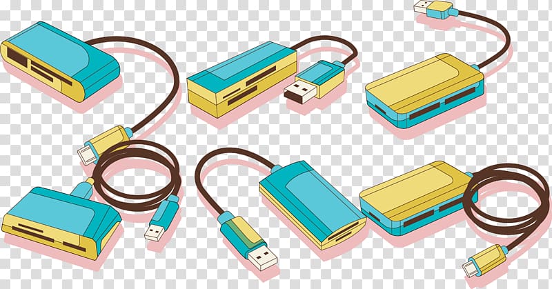 USB mass storage device class Card reader, Blue USB transparent background PNG clipart