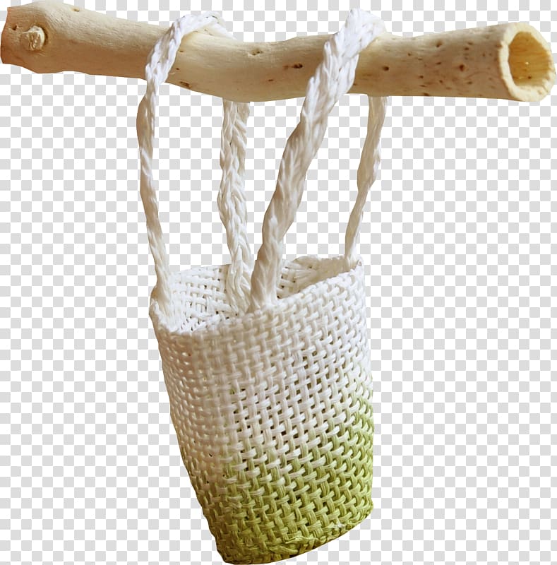 Designer , Hanging from a tree woven bag transparent background PNG clipart