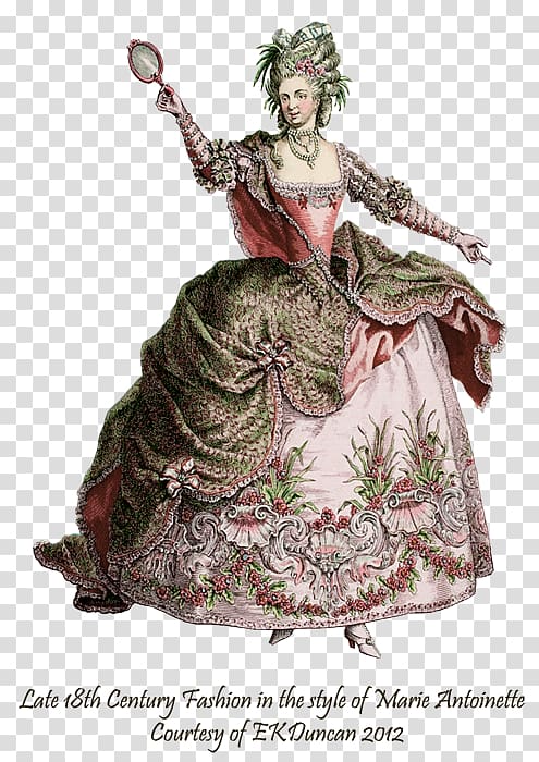 18th century Rococo Costume design Art, Marie Antoinette transparent background PNG clipart