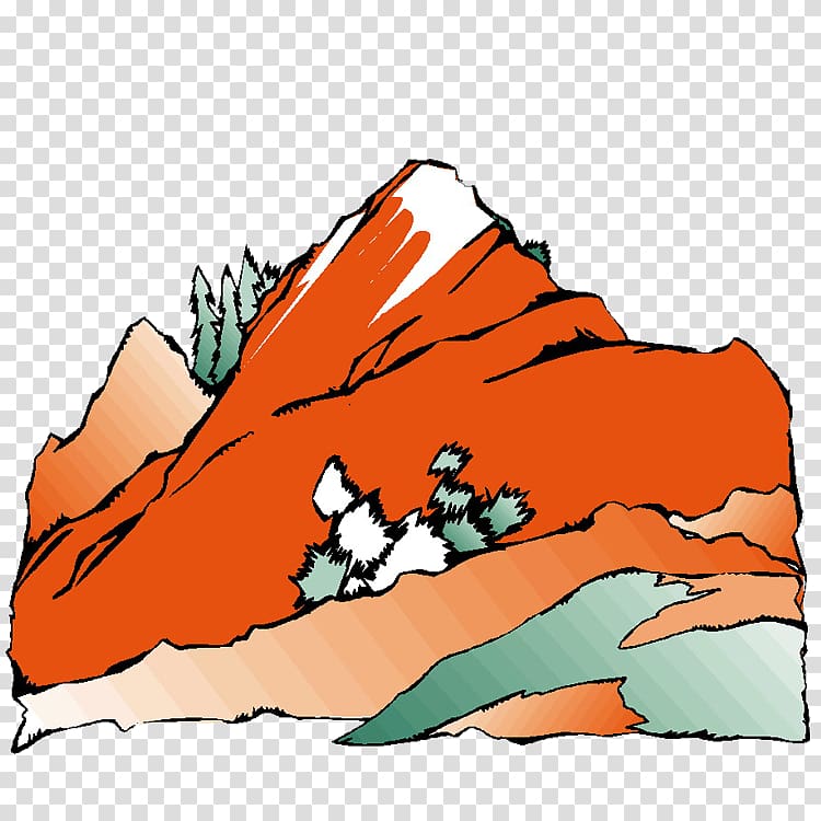 Cartoon Illustration, Cartoon Mountain View transparent background PNG clipart