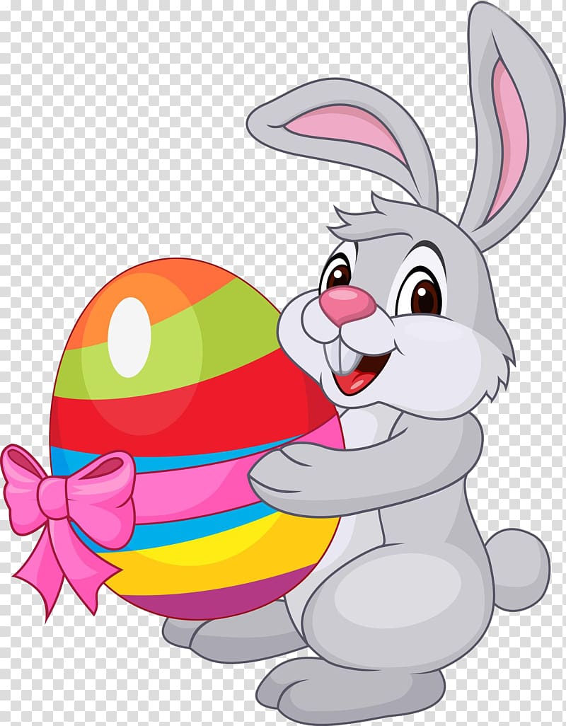 Easter Bunny Easter egg Rabbit, Bunny holding egg transparent background PNG clipart