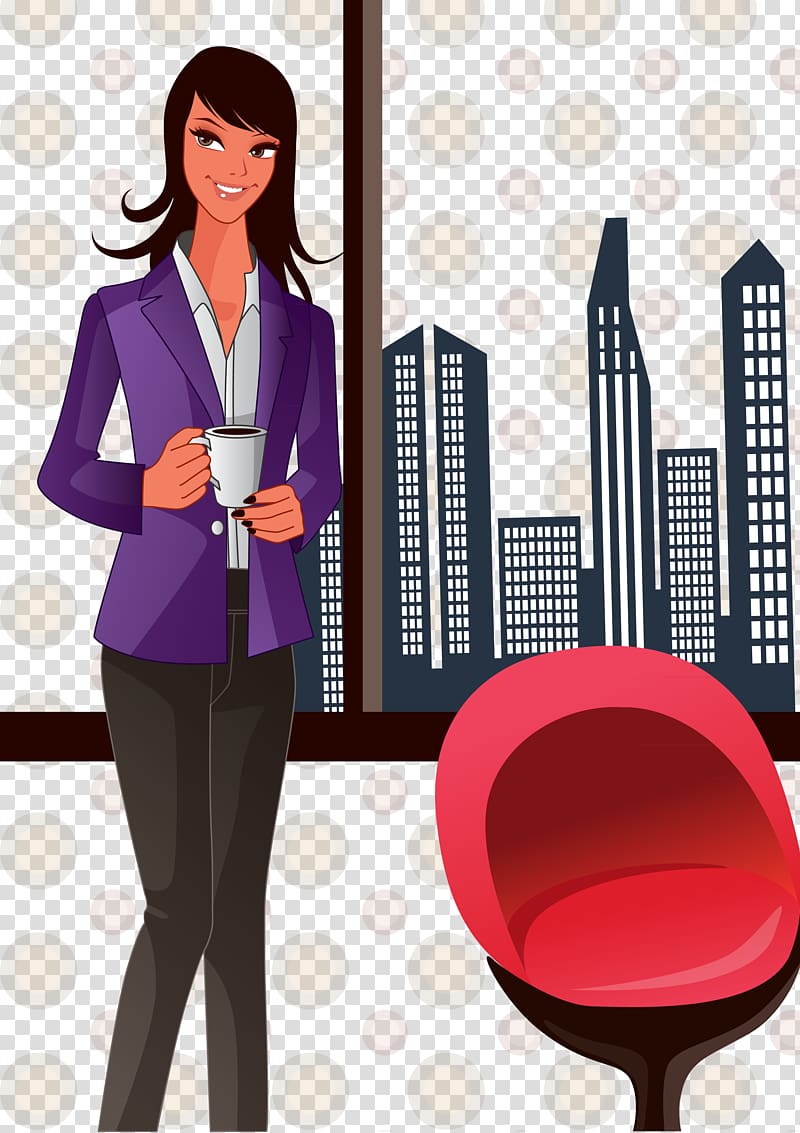Cartoon Illustration, Fashion Business Women transparent background PNG clipart