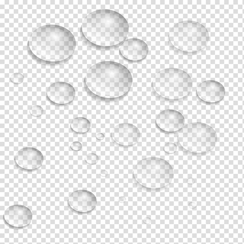 round gray ornaments illustration, Drop Icon, Crystal droplets transparent background PNG clipart