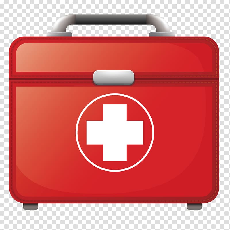 Euclidean Physician Illustration, red first aid kit transparent background PNG clipart