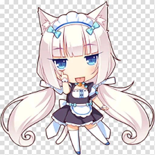 Catgirl Anime Nyan Cat Chibi Drawing, cute girl transparent background PNG  clipart