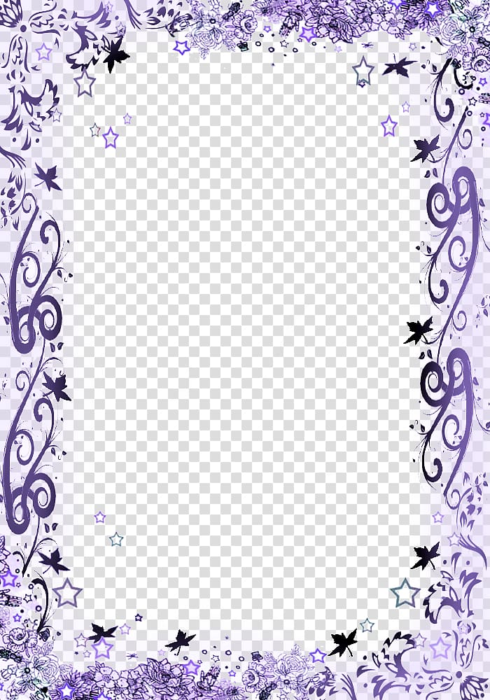 creative small leaves of purple stars border transparent background PNG clipart