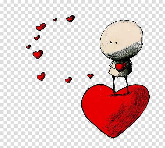 Drawing Love Thought Emotion, Standing in the heart of the child transparent background PNG clipart