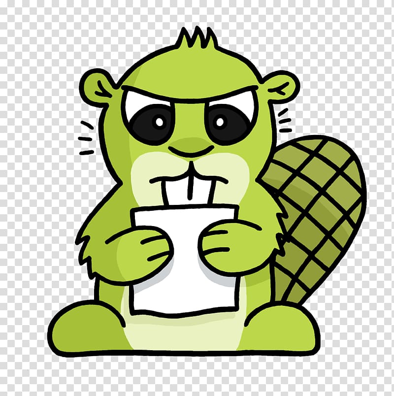 green beaver illustration, Focus Reading Adsy transparent background PNG clipart