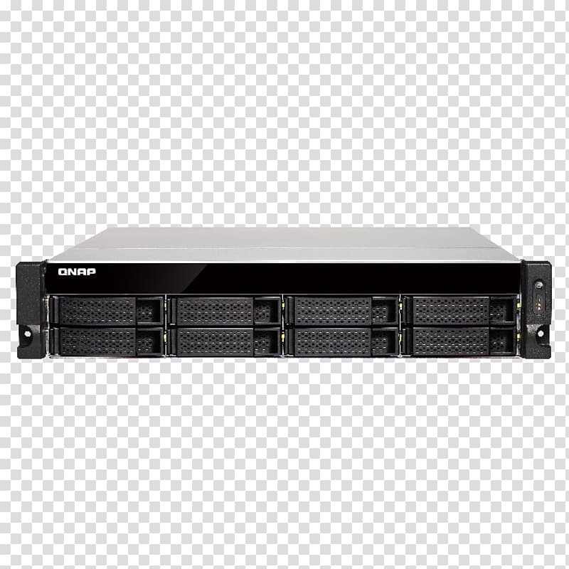 Network Storage Systems QNAP 8 Bay Nas 4GB DDR4 QNAP TS-463U-RP NAS server, SATA 6Gb/s Data storage 19-inch rack, others transparent background PNG clipart